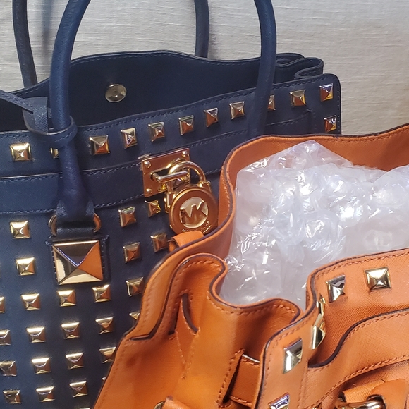 Partial set of studded michael kors hamilton bags - Picture 2 of 14